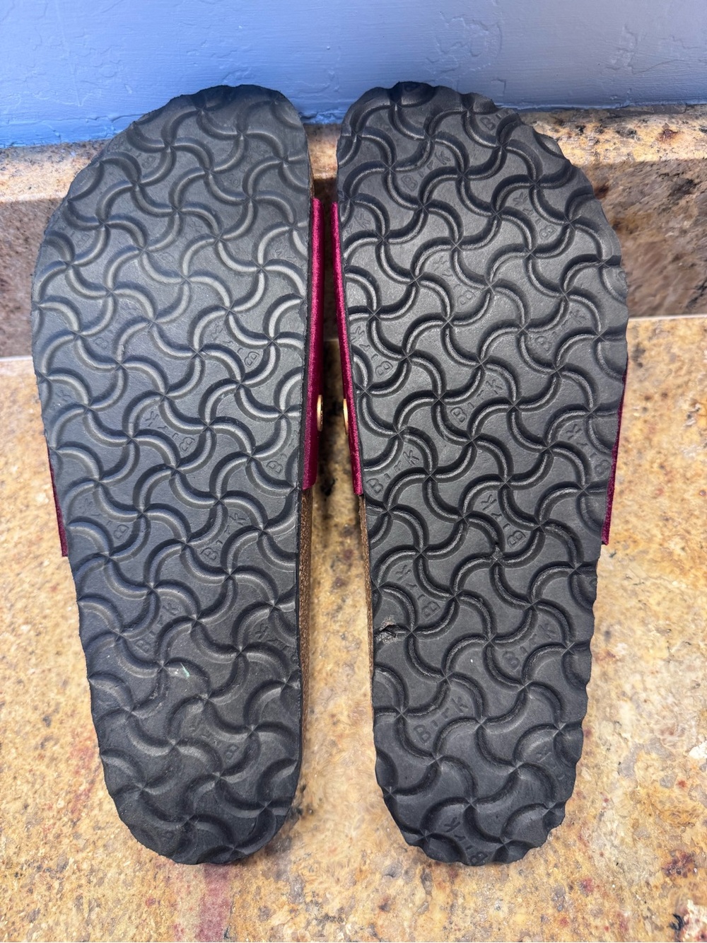 Birkenstock EU 41 Madrid Big Buckle Rivet Logo Velvet, Maroon - Picture 3 of 8